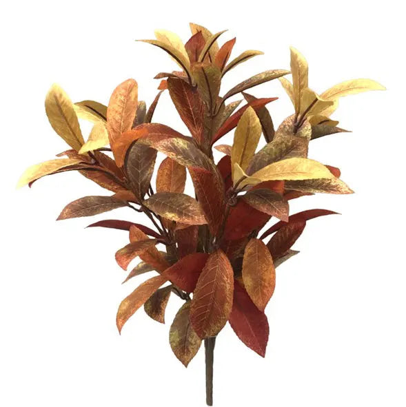 Gold/Burgundy Laurel Leaf Bush - 19"