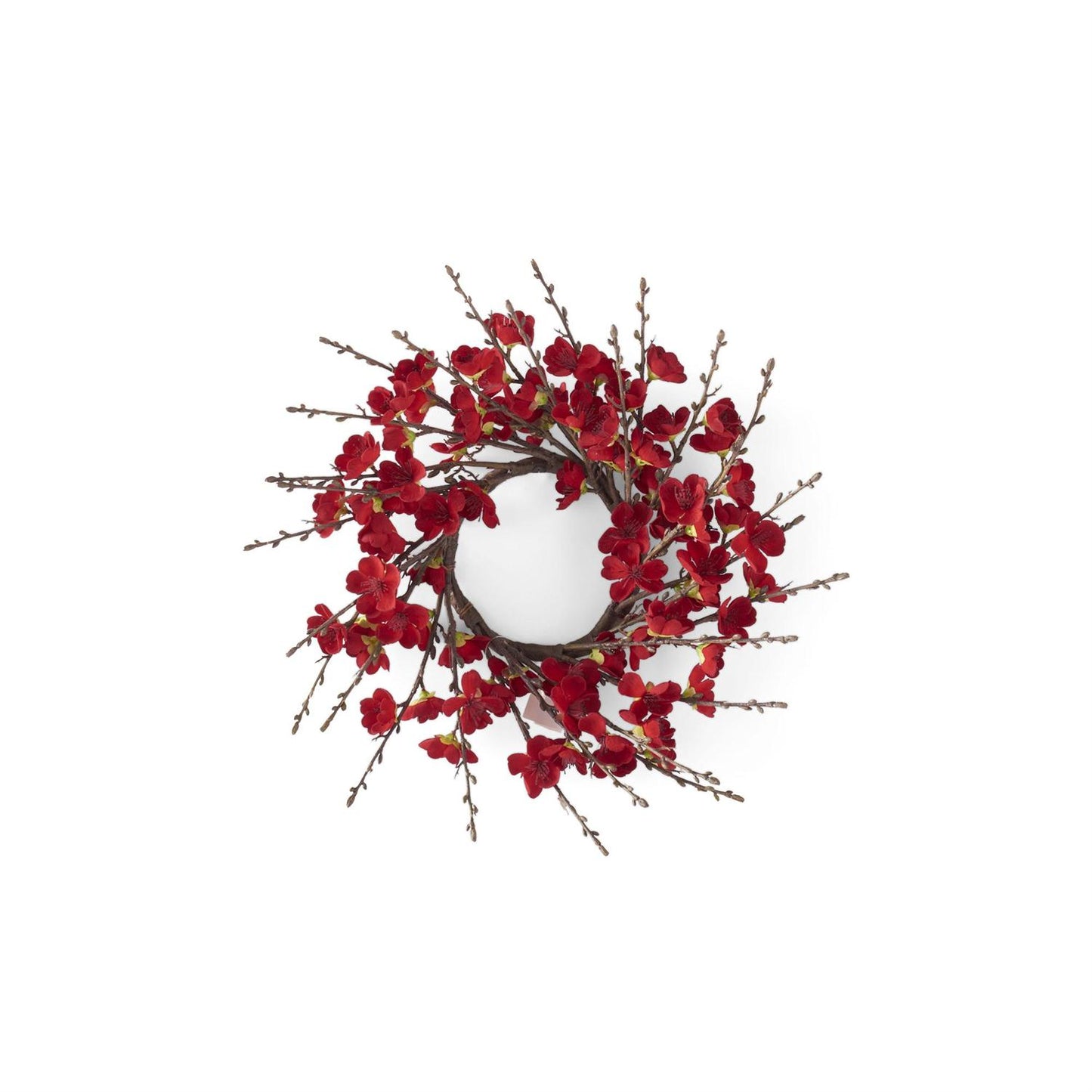 Red Cherry Blossom Candle Ring - 14.5"