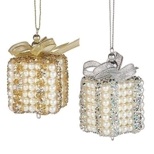 Pearl Present Ornaments - 3"