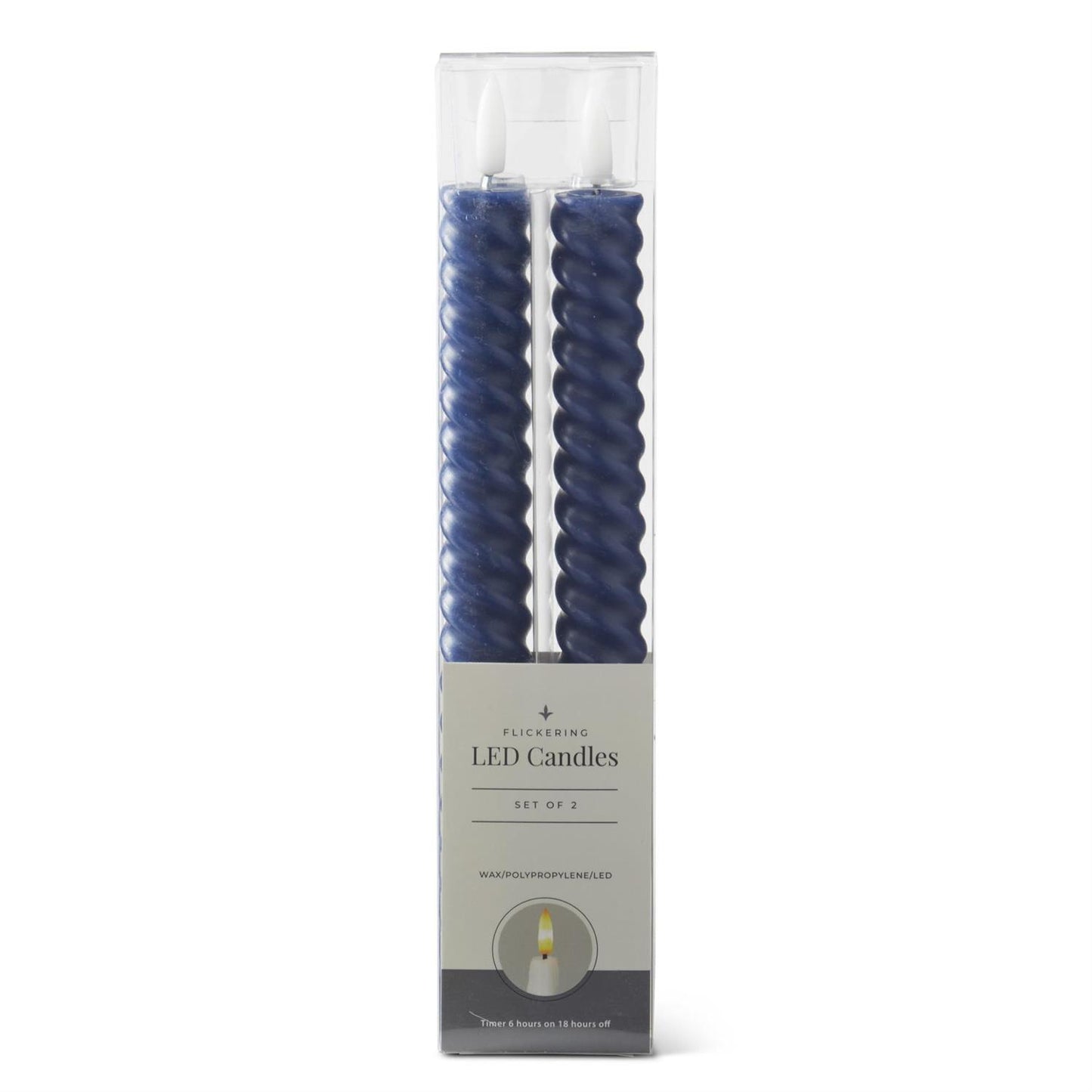 Set of 2 9.75 Inch Spiral LED Taper Candles
